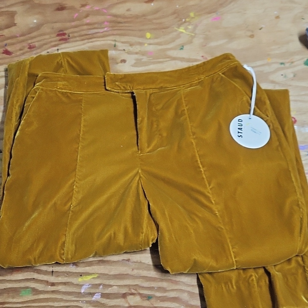 Staud Velvet Tosca Pant size 6 NWT  Amber color